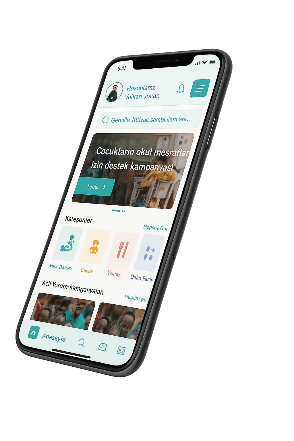 HelpMe Yardımlaşma Platformu - Mobil Uygulama Ekran Görüntüsü
